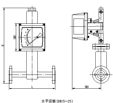 腐蝕性氣體流量計外形尺寸圖